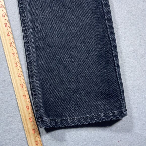 VTG Levi's 505 Jeans Men 32x30 Black Dark Wash‎ Denim Straight Leg Tag 33x32 - Picture 3 of 12